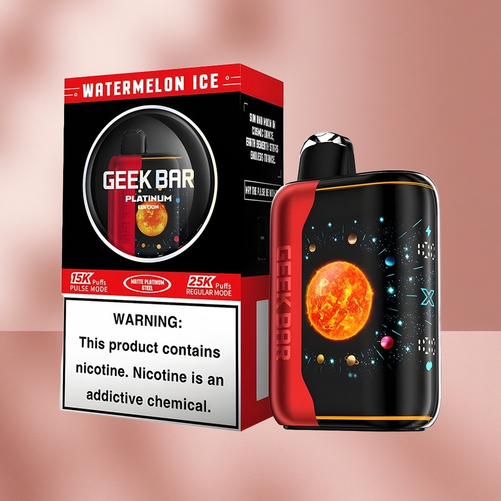 GEEK BAR Platinum Edition 25000 Арбузный Лёд с 20 мл жидкости и Dual Mesh Coil