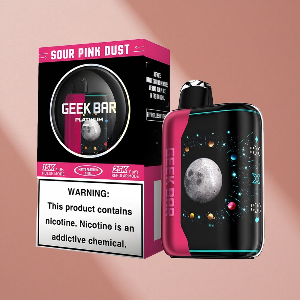 GEEK BAR Platinum Edition 25000 Кислая Розовая Пыль с 20mL Жидкости и Быстрой Зарядкой USB-Type C