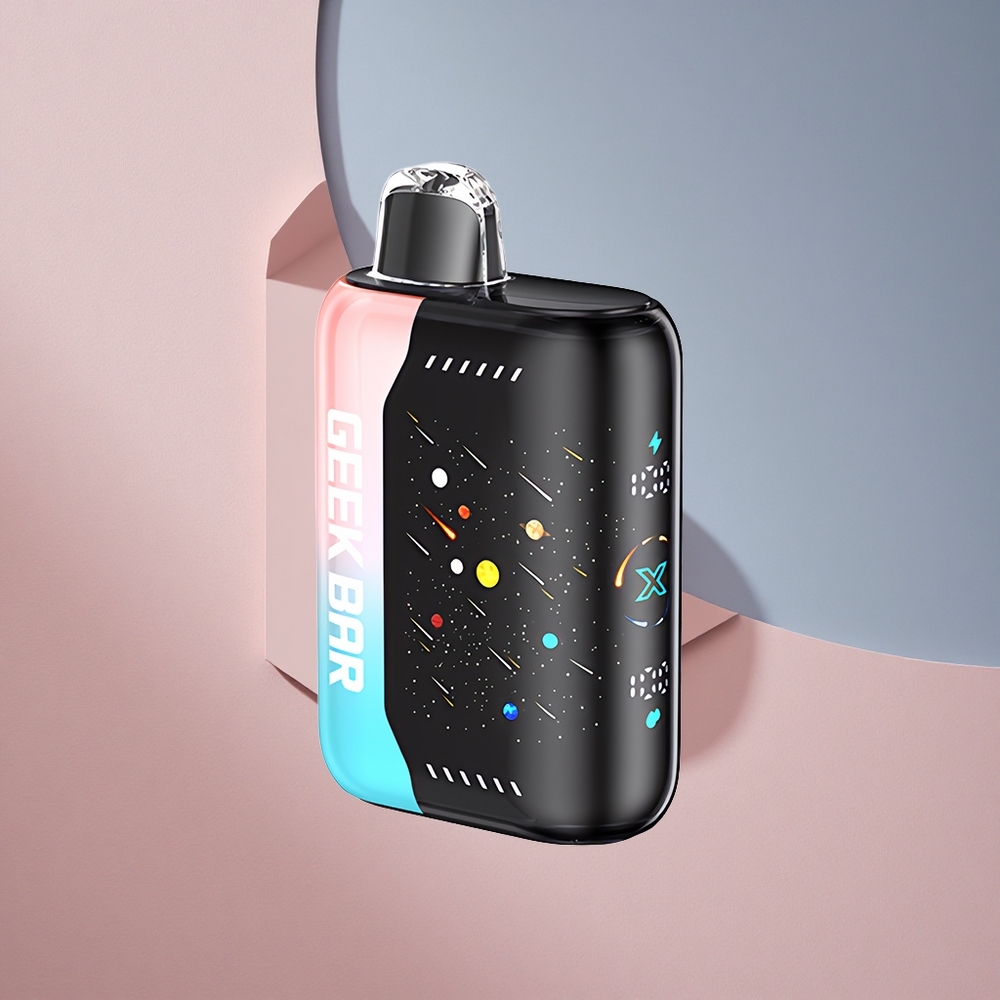GEEK BAR Pulse X 42K Puffs Meteor Edition Розовый & Голубой с 3D изогнутым экраном и Dual Mesh Coil