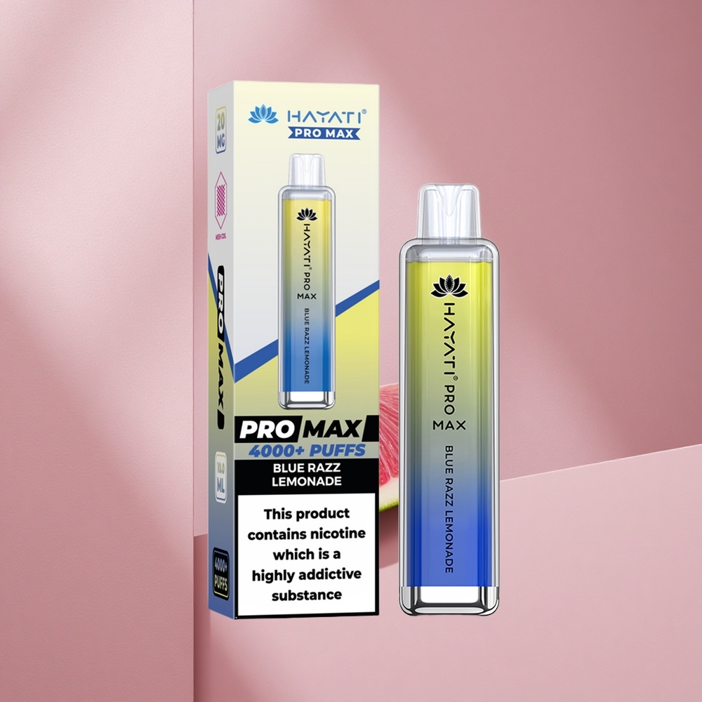 Hayati Pro Max 4000 Puffs Одноразовый вейп Blue Razz Lemonade с перезаряжаемым аккумулятором 1400mAh