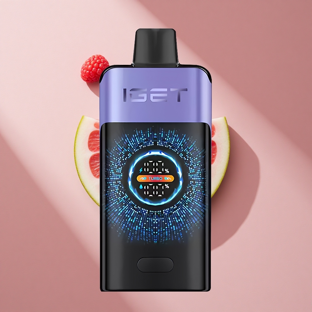 IGET ONE 12000 Puffs Расписбле Вейп Малина Виноградный Лёд с экраном 2700 мА·ч