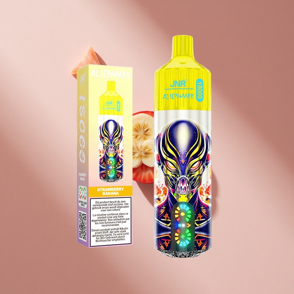 JNR Alien Max 18000 Puffs Клубника-Банан с Dual Mesh Coil & Dual Core и 28ml E-liquid