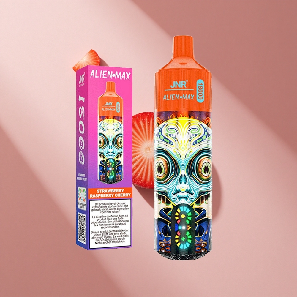 JNR Alien Max 18000 Puffs Клубника Малина Вишня с Dual Mesh Coil & Dual Core и 28ml E-liquid