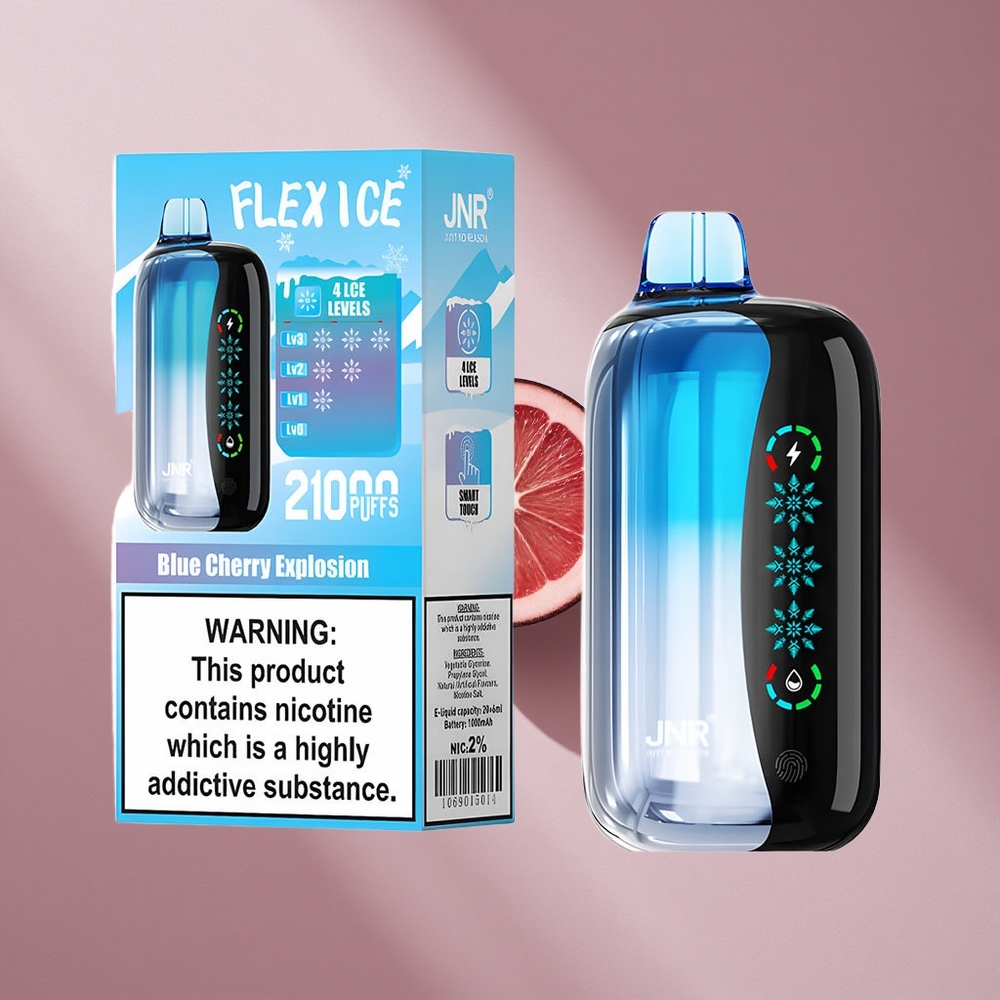 JNR Flex Ice 21000 Puffs Синий Вишнёвый Взрыв с 26 мл жидкости и Type-C зарядкой