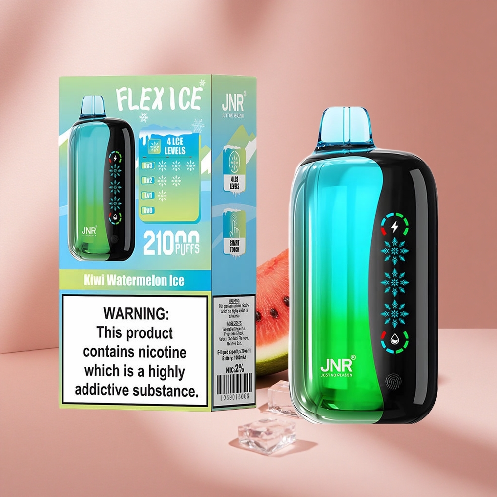 JNR Flex Ice 21000 Puffs Одноразовый вейп Киви Арбуз Лёд с 26мл жидкости и Type-C зарядкой