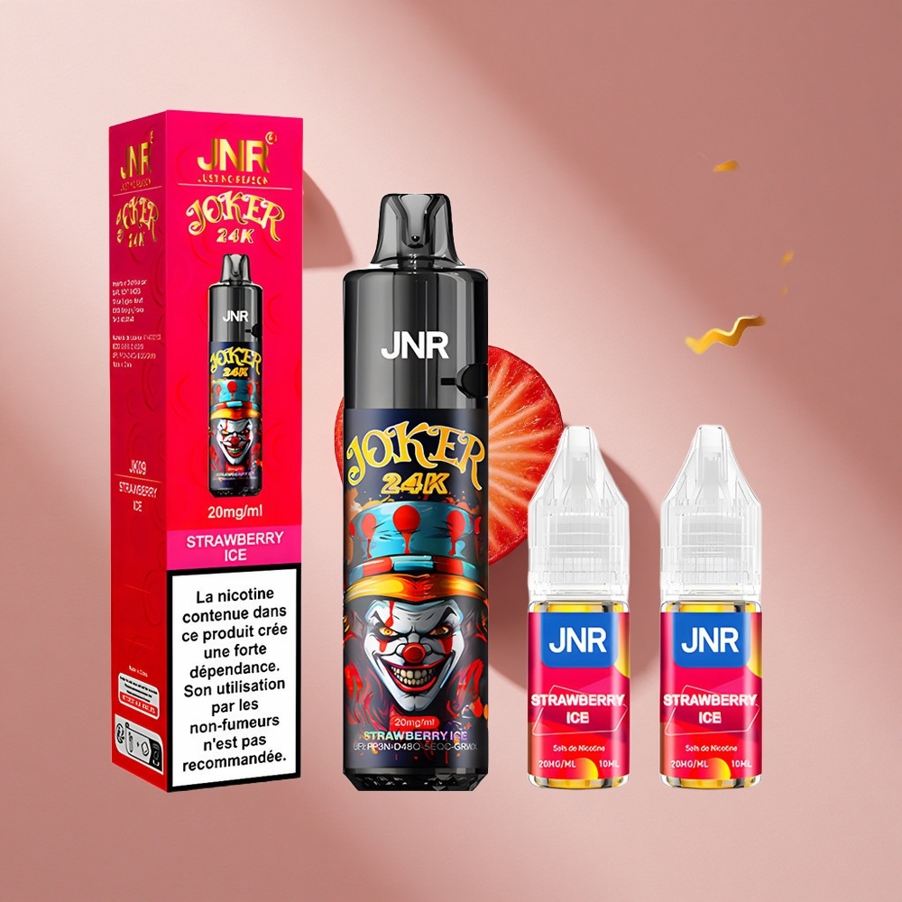 JNR Joker 24K Puffs Клубничный Лёд с 800mAh батареей и Type-C зарядкой