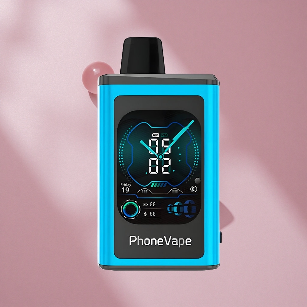 JNR PhoneVape 30000 затяжек Одноразовый вейп с Turbo Mode и Blue Razz Ice (Голубая Малина Лёд)
