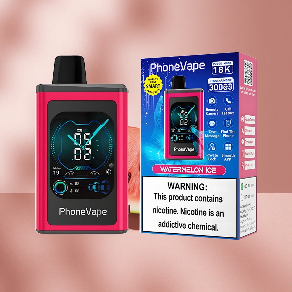 JNR PhoneVape 30000 puffs Одноразовый вейп Арбузный лёд с 850mAh Type-C и Turbo Mode