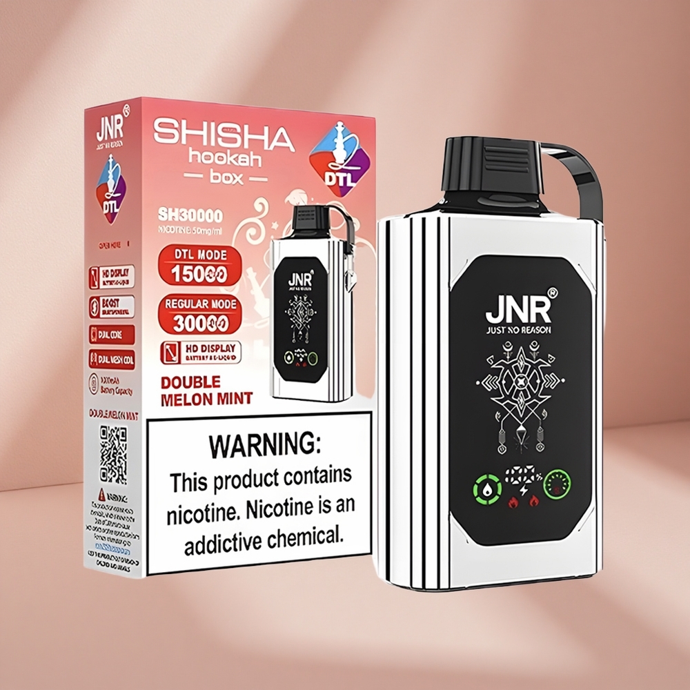 JNR Shisha Hookah Box 20500 Puffs Двойная Дыня Мята, 25мл жидкость, Dual Mesh Coil