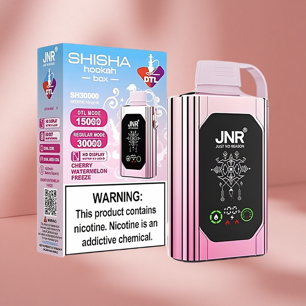 JNR Shisha Hookah Box 20500 Puffs Вишня Арбуз Лёд (HD Display, 25мл)