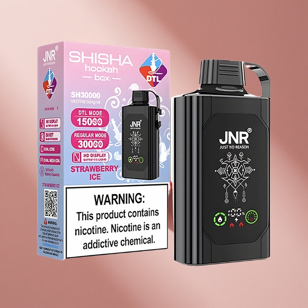 JNR Shisha Hookah Box 20500 Puffs Клубничный Лёд (HD Display, 25мл)