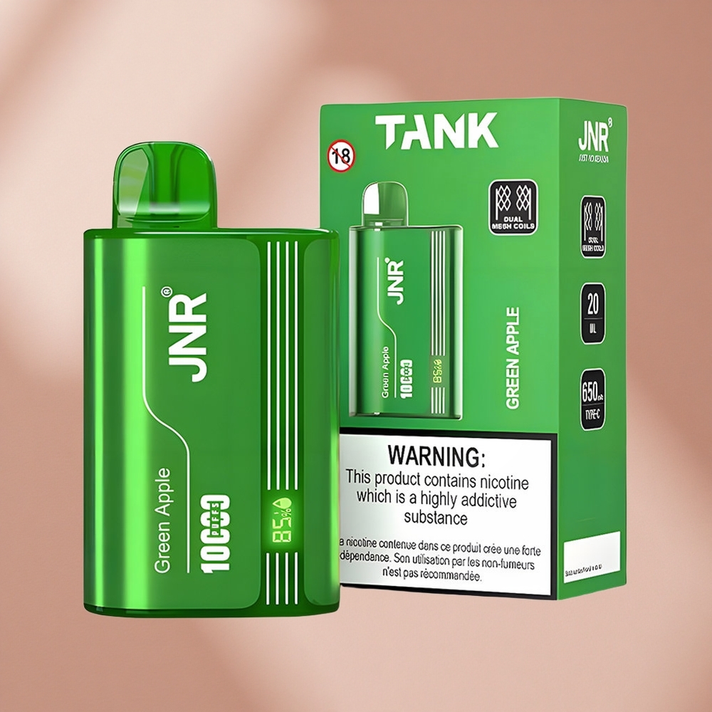 JNR Tank 10000 Puffs Зеленое Яблоко Персик Груша с цифровым дисплеем и Type-C
